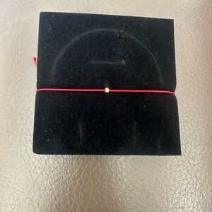 New Elegant Red String Bracelet with Gold Accent